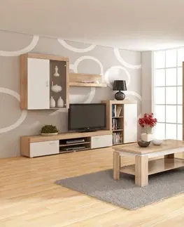 Obývací stěny ArtCross Obývací stěna MAMBA Barva: Švestka / bílá