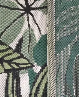 Moderní koberce Béžovo-zelený koberec s motívom listov