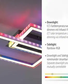 LED stropní svítidla LEUCHTEN DIREKT is JUST LIGHT LED stropní svítidlo 72x210cm, stříbrná barva, RGB Rainbow, stmívatelné, CCT RGB+2700-5000K