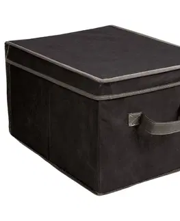 Úložné boxy DekorStyle Úložný textilní box Roul 40x30 cm černý