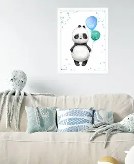 Obrazy do dětského pokoje Obrázek - panda s balony do dětského pokoje