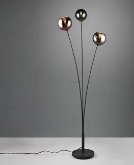 Stojací lampy Reality Leuchten Stojací lampa Sheldon se třemi skleněnými koulemi