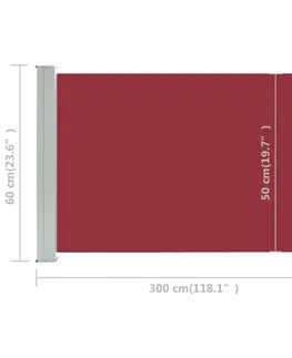 Markýzy Zatahovací boční markýza 60x300 cm Dekorhome Krémová