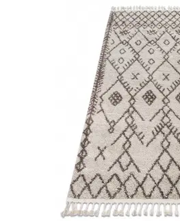 Koberce a koberečky Dywany Lusczow Kusový shaggy koberec BERBER TANGER krémový, velikost 180x270