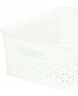 Úložné boxy CURVER - Box úložný Rattan Y Style S bílý