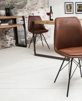 Luxusní jídelní židle Estila Designová židle Scandinavia Retro antická hnědá