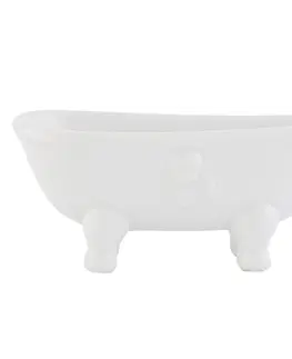 Misky na mýdlo Porcelánová mýdlenka ve tvaru vany s andílkem - 14*7*6 cm Clayre & Eef 63034