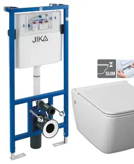 WC sedátka předstěnový instalační systém bez tlačítka + WC JIKA PURE + SEDÁTKO DURAPLAST H895652 X PU1
