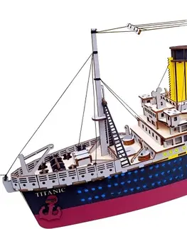 3D puzzle Woodcraft construction kit Dřevěné 3D puzzle Titanic