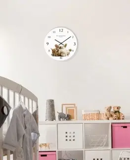 Dětské nástěnné hodiny Kotě dětské hodiny na stěnu