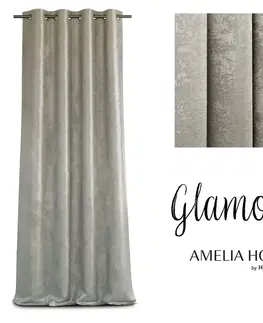 Záclony Závěs AmeliaHome Glamour Nyx stříbrný, velikost 140x250