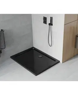 Sprchové vaničky Sprchová vanička MEXEN FLAT s černým sifonem 120 x 90 cm černá