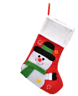 Vánoční dekorace Vánoční bota z flísu Sněhulák, 43 x 24 cm