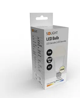 LED žárovky Solight LED žárovka, klasický tvar, 15W, E27, 4000K, 220°, 1650lm WZ516-2