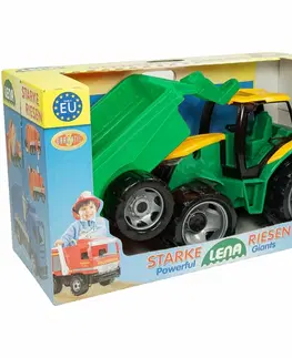 Dřevěné vláčky Lena Traktor s vozíkem, 71 x 35 x 29 cm