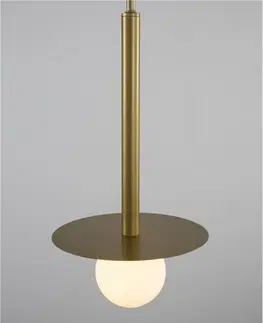 Moderní závěsná svítidla NOVA LUCE závěsné svítidlo PIELO mosazný zlatý kov opálové sklo G9W 1x5W 230V IP20 bez žárovky 9043311