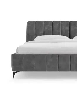Designové postele LuxD Designová postel Rotterdam 180 x 200 cm šedý samet