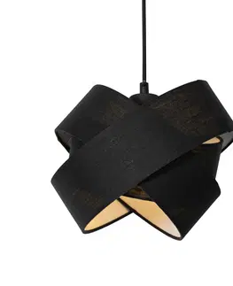 Zavesna svitidla Moderní závěsná lampa černá 3-světelná - Látková