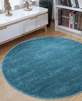 Kulaté a oválné koberce Kulatý koberec modré barvy Šířka: 120 cm | Délka: 120 cm