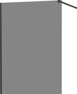 Sprchové zástěny MEXEN/S KIOTO Sprchová zástěna WALK-IN 130x200 cm 8 mm, černá, kouřové sklo 800-130-101-70-40