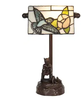 Svítidla Stolní vitrážová lampa Tiffany s medvídkem - 17*15*28 cm E14/max 1*25W Clayre & Eef 5LL-6050