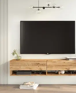Obývací stěny a sestavy nábytku Televizní stolek FR11 borovice atlantic