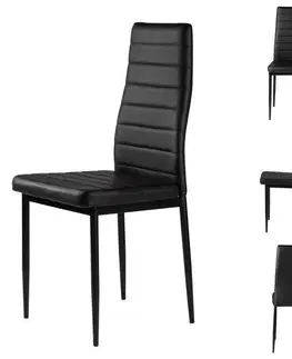 Židle Sada 4 elegantních židlí v černé barvě s nadčasovým designem