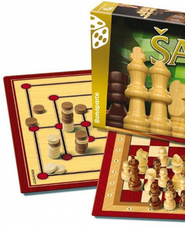 Hračky společenské hry BONAPARTE - Šachy, dáma, mlýn - společenská hra