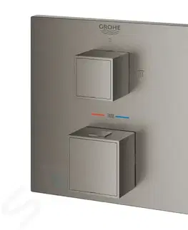 Koupelnové baterie GROHE Grohtherm Cube Termostatická baterie pod omítku pro 2 spotřebiče, kartáčovaný Hard Graphite 24154AL0