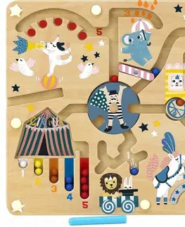 Dřevěné hračky Vilac Magnetický labyrint cirkus Michelle Carlslund