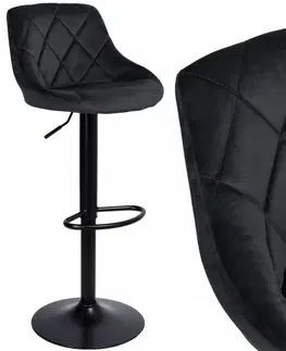 Barové židle TZB Barová židle CYDRO samet černá