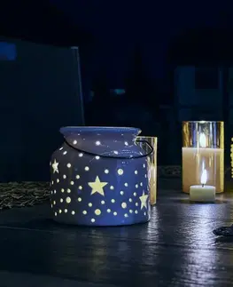 LED osvětlení na baterie DecoLED LED svíčka, vosková, šiška, 10 x 13 cm, bílá