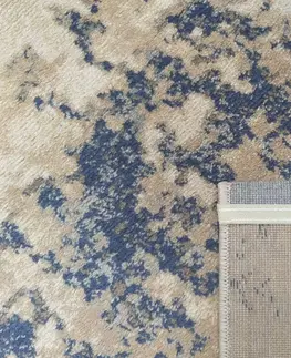 Moderní koberce Nádherný moderní koberec v béžové barvě s modrým detailem