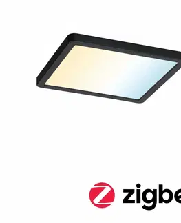 Chytré osvětlení PAULMANN VariFit LED vestavné svítidlo Smart Home Zigbee Areo IP44 hranaté 175x175mm měnitelná bílá černá stmívatelné