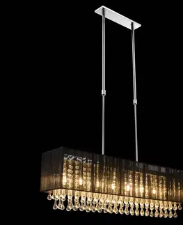 Závěsná světla Globo LED závěsné světlo Bagana z kovu, skla a hedvábí