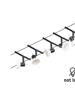 Lankové systémy osvětlení Paulmann Paulmann Wire Sheela lankový systém, 5x, 5 m černá