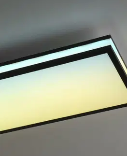 LED stropní svítidla LEUCHTEN DIREKT is JUST LIGHT LED stropní svítidlo 100x25cm, černá, hranaté, RGB Dreamcolor, stmívatelné, panel RGB+2700-5000K