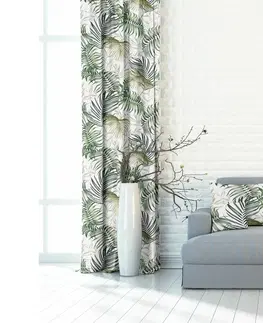 Závěsy Závěs dekorační nebo látka, OXY Palmové listy, zelené, 150 cm 150 cm