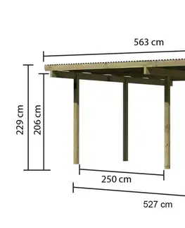 Garáže Dřevěný dvojitý přístřešek / carport ECO 1A Lanitplast