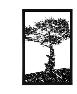 Černobílé Plakát silueta stromu