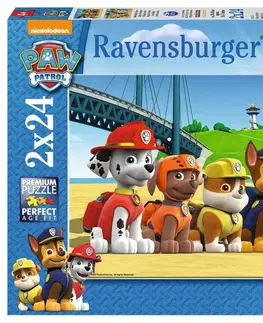 Hračky puzzle RAVENSBURGER - Tlapková Patrola: Stateční psi; 2x24 dílků