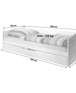 Jednolůžkové postele Rozkládací Postel Šedá Melinda 90x200 Cm