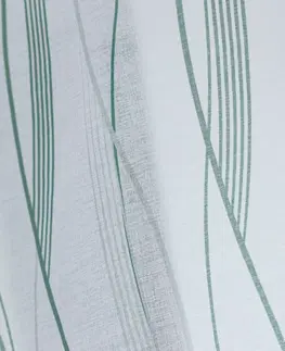 Závěsy Voálová vitrážová záclonka s motivem vlnek, zakončení poutky