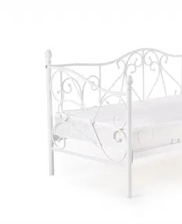 Postele HALMAR Kovová postel Sumatra 90x200 jednolůžko bílé