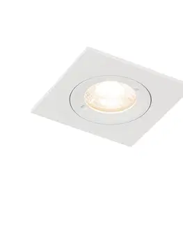 Podhledove svetlo Moderní vestavné bodové svítidlo bílé čtvercové IP44 - Xena
