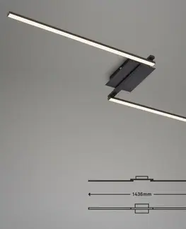 Designová stropní svítidla BRILONER LED stropní svítidlo, 143,6 cm, 12 W, černá BRILO 3500-015