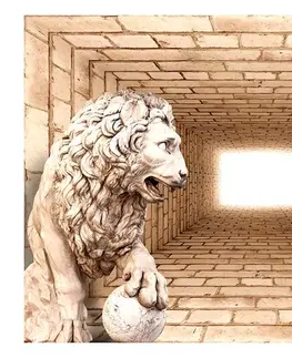 Tapety s imitací cihly, kamene a betonu Fototapeta tajemství lvů - Mystery of lions