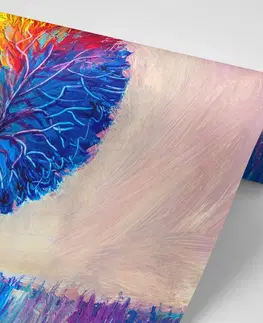 Samolepící tapety Samolepící tapeta barevný akvarelový strom