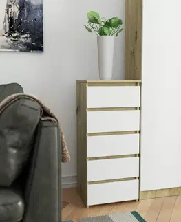 Komody Ak furniture Komoda CL5 se zásuvkami 92 x 40 cm hnědá