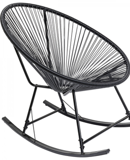 Židle s výpletem KARE Design Houpací křeslo Acapulco - černé